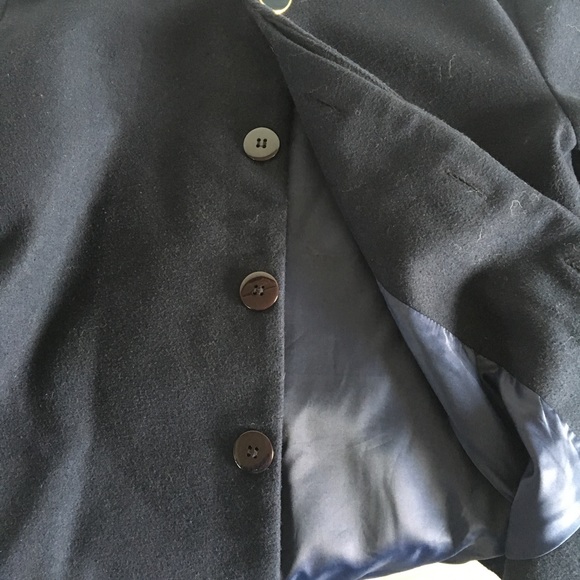 Francesca's Navy Coat w/ Bow Detail - Picture 5 of 8